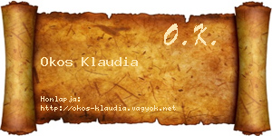 Okos Klaudia névjegykártya