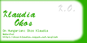 klaudia okos business card